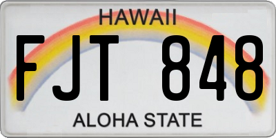 HI license plate FJT848