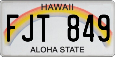 HI license plate FJT849