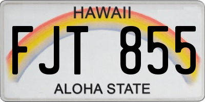 HI license plate FJT855