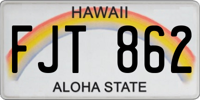 HI license plate FJT862