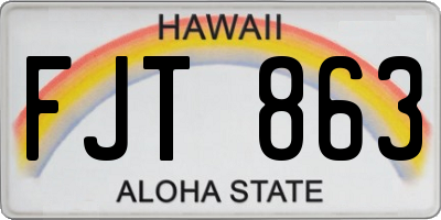 HI license plate FJT863