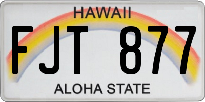 HI license plate FJT877