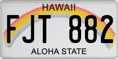 HI license plate FJT882