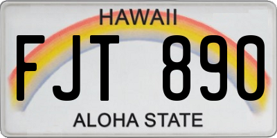 HI license plate FJT890