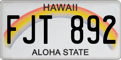 HI license plate FJT892