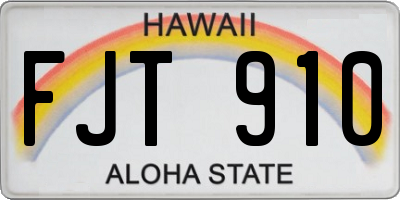 HI license plate FJT910