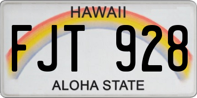 HI license plate FJT928
