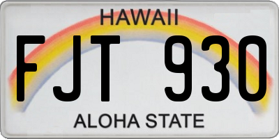 HI license plate FJT930