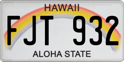 HI license plate FJT932