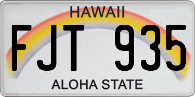 HI license plate FJT935
