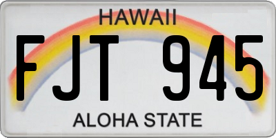 HI license plate FJT945