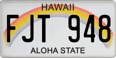 HI license plate FJT948