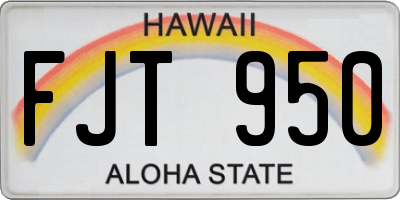 HI license plate FJT950