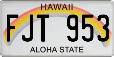 HI license plate FJT953