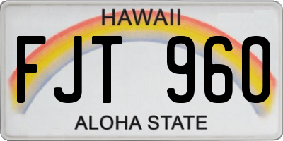 HI license plate FJT960