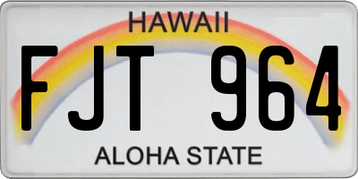 HI license plate FJT964
