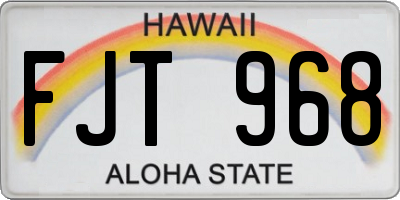 HI license plate FJT968