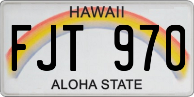 HI license plate FJT970
