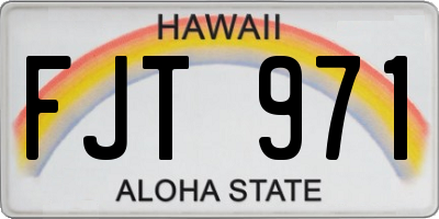 HI license plate FJT971