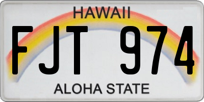HI license plate FJT974