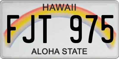 HI license plate FJT975