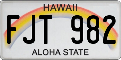 HI license plate FJT982