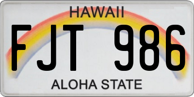 HI license plate FJT986