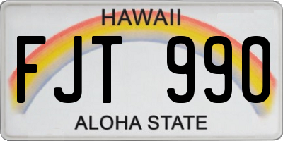 HI license plate FJT990