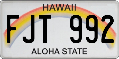 HI license plate FJT992