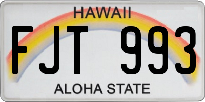HI license plate FJT993