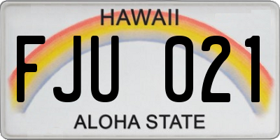 HI license plate FJU021