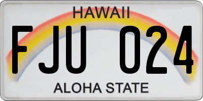 HI license plate FJU024