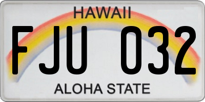 HI license plate FJU032