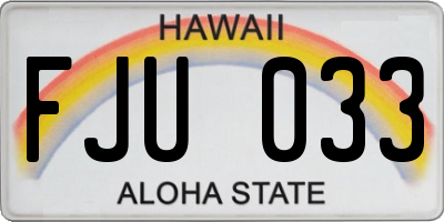 HI license plate FJU033