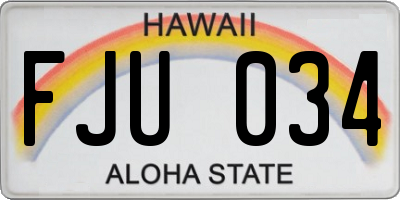 HI license plate FJU034