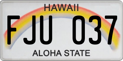 HI license plate FJU037