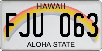 HI license plate FJU063