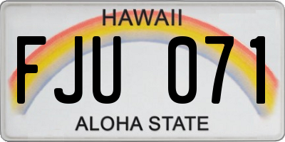HI license plate FJU071