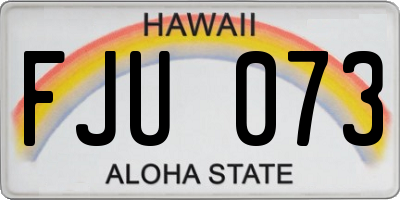 HI license plate FJU073