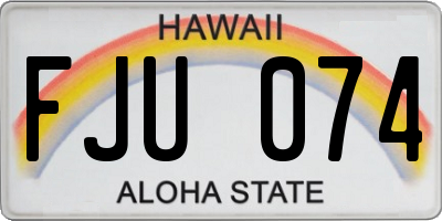 HI license plate FJU074
