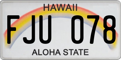 HI license plate FJU078