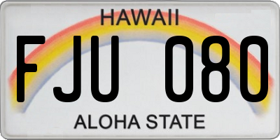 HI license plate FJU080