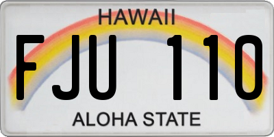 HI license plate FJU110