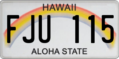 HI license plate FJU115