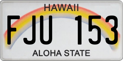 HI license plate FJU153
