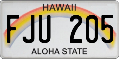 HI license plate FJU205
