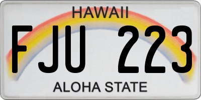 HI license plate FJU223
