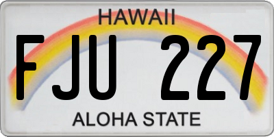HI license plate FJU227
