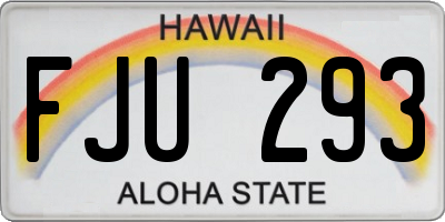 HI license plate FJU293