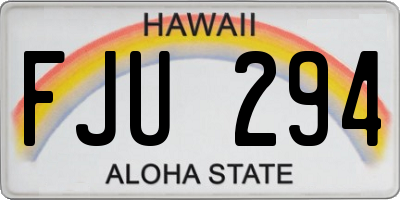 HI license plate FJU294